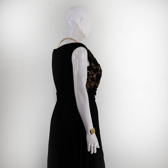 Glam Black & Gold Sequin Party Dress 🌟 Little Mistress - Picture 3 of 5